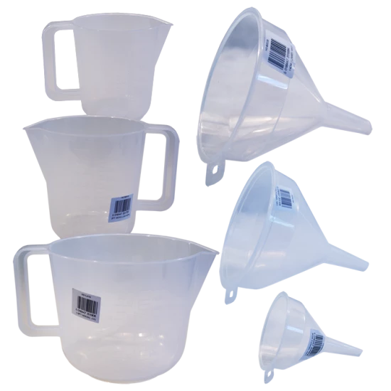 6 Piece Plastic Jug and Funnel Set