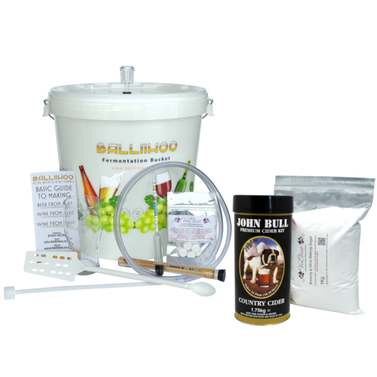 Balliihoo Basic Starter Equipment Kit - With 40 Pint Cider Ingredients & 1Kg Brewing Sugar
