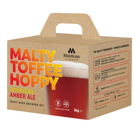 Muntons Flagship Amber Ale - 35 Pint Kit - Malty Toffee Hoppy Flavours