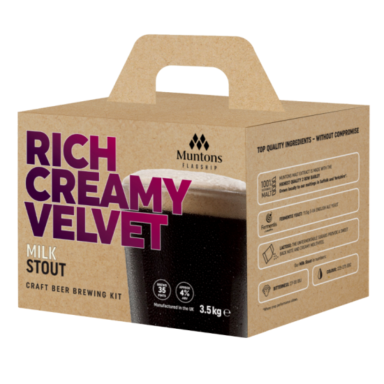 Muntons Flagship Milk Stout - 35 Pint Kit - Rich Creamy Velvet Stout