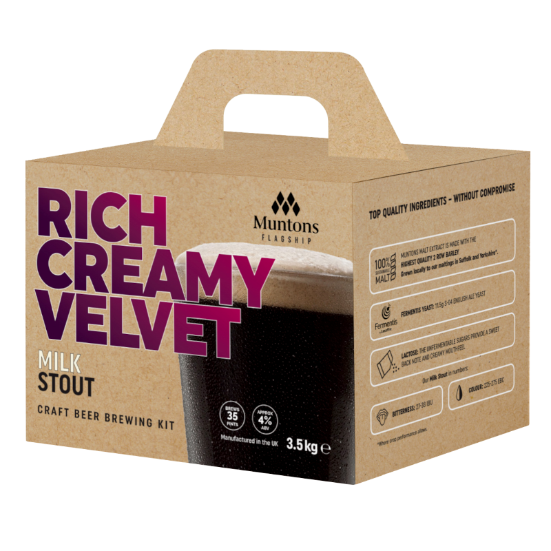 Muntons Flagship Milk Stout 35 Pint Kit Rich Creamy Velvet Stout