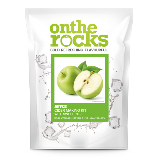 On The Rocks - Apple Cider With Real Fruit Flavouring - 1.7kg - 40 Pint Kit