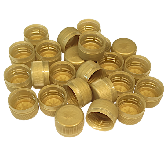 Spare Gold Screw Caps For 330ml, 500ml And 1L PET Bottles And Coopers Plastic Beer Bottles - 24 Pack