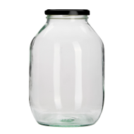 Half Gallon Pickle Jar - With Black Lid