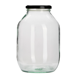 Half Gallon Pickle Jar - With Black Lid