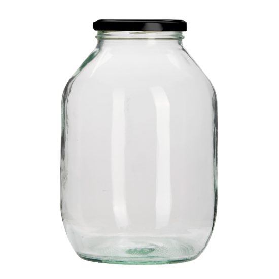 Half Gallon Pickle Jar - With Black Lid