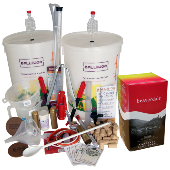 Premium Wine Making Starter Equipment Kit for 30 Bottles / 23 Litres - With Cabernet Sauvignon Ingredient Kit