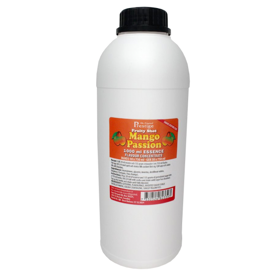 Original Prestige Bulk Spirit Flavouring Essence - Mango Passion Fruity Shot - 1 Litre