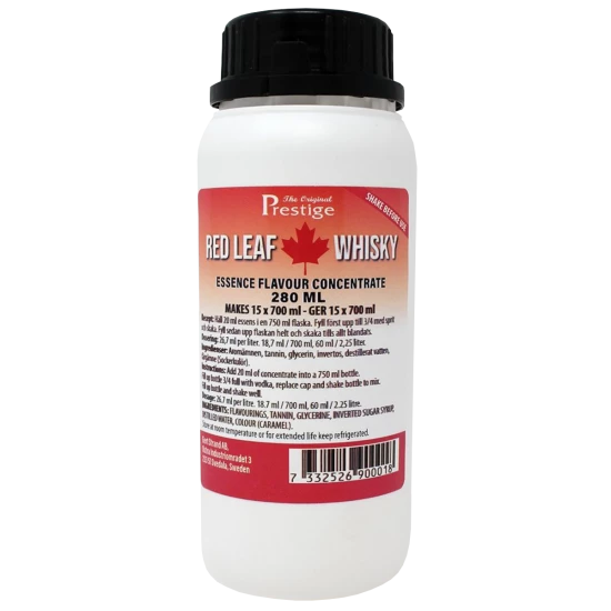 Original Prestige Bulk Spirit Flavouring Essence - Red Leaf Legend Whisky - 280ml