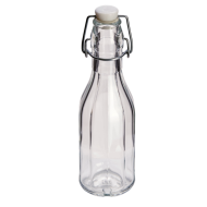 250ml Decagon (10 Sided) Clear Glass Swing Top Bottle