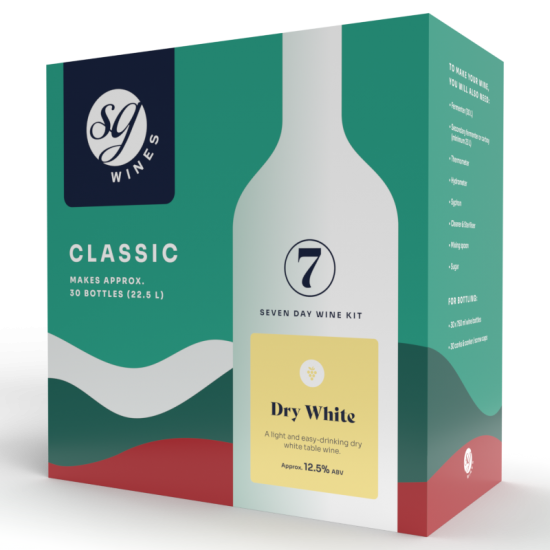SG Wines Classic - Dry White Wine Kit - 30 Bottle - Seven Day Kit (Formerly Solomon Grundy)