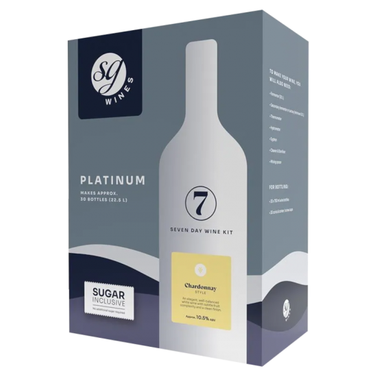 SG Wines Platinum - Chardonnay Wine Kit - 30 Bottle - 7 Day Kit (Formerly Solomon Grundy)