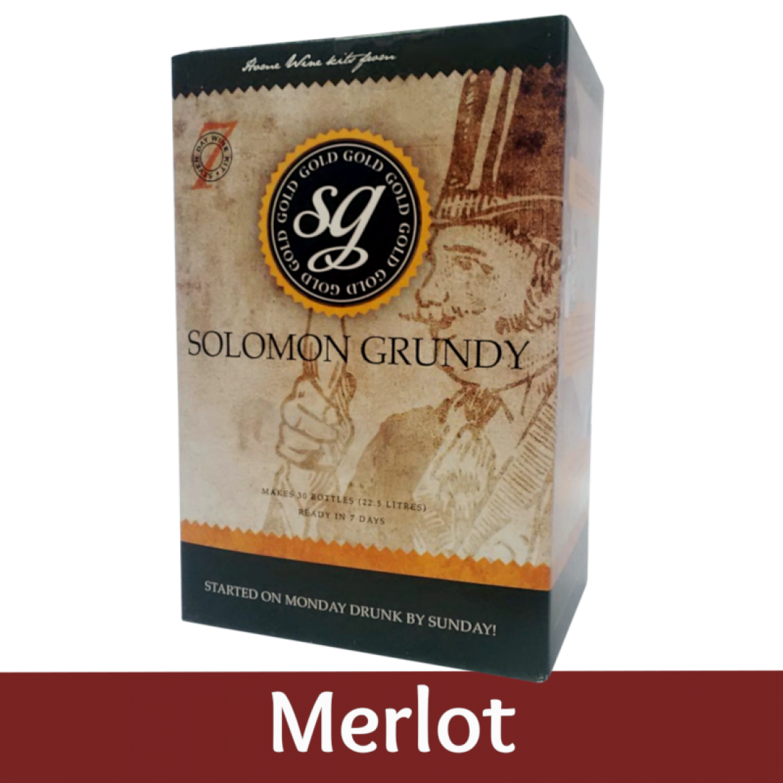 Solomon Grundy Gold Merlot Wine Kit 30 Bottle Seven Day Kit The