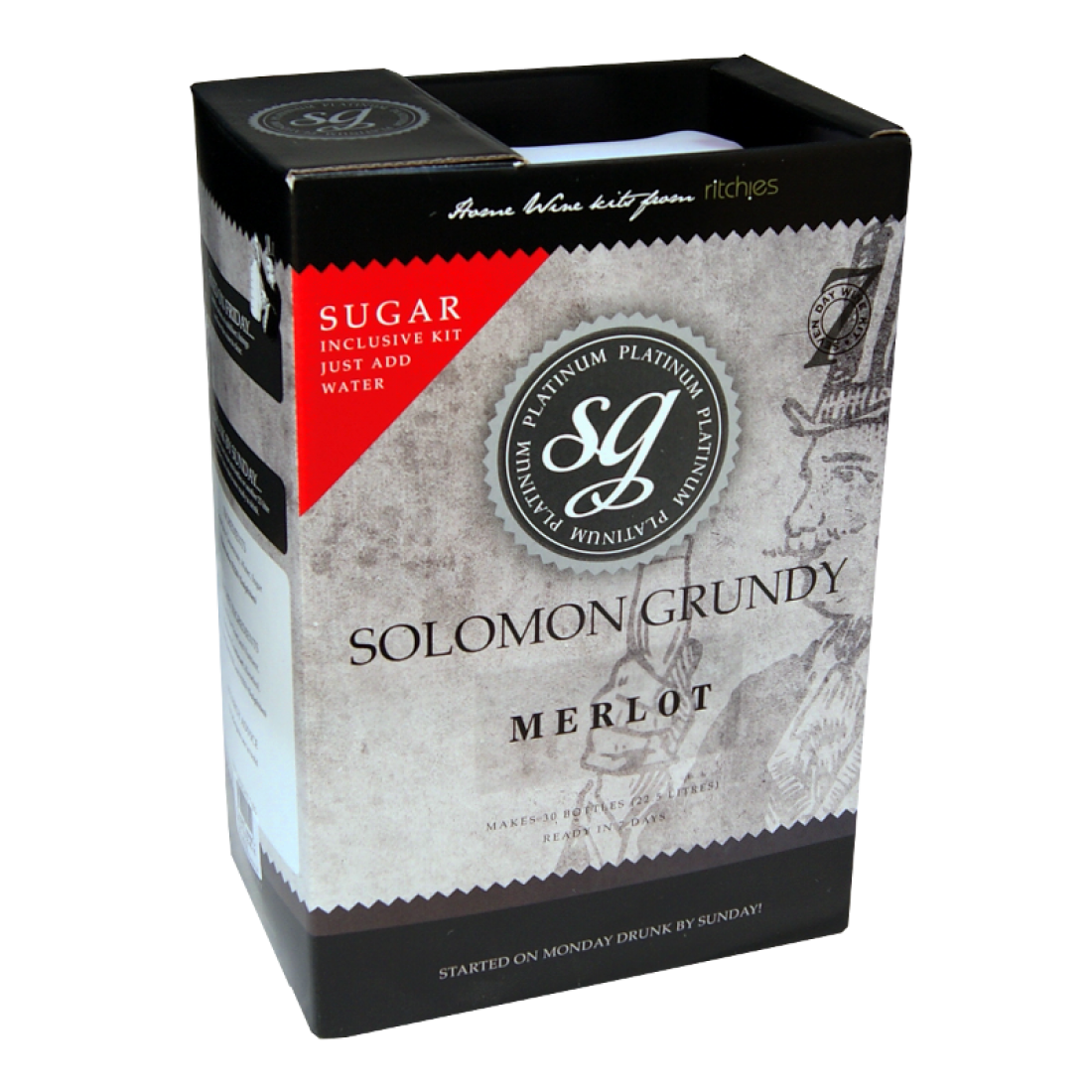 Solomon Grundy Platinum Merlot Wine Kit 30 Bottle Seven Day Kit