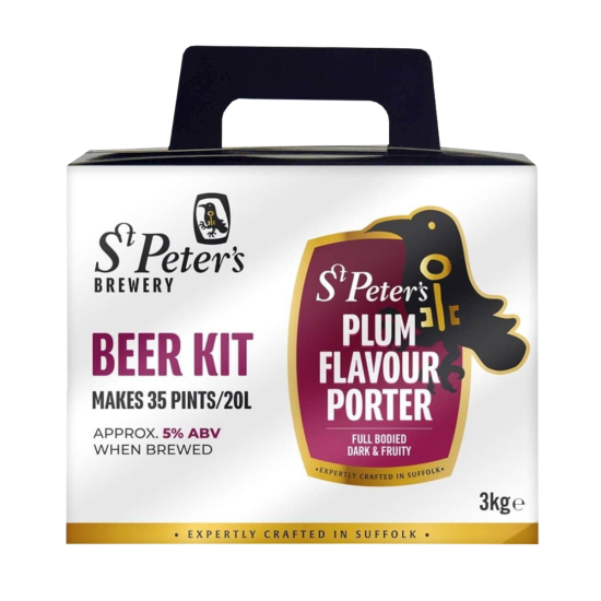 St Peters Plum Flavour Porter - 35 Pint Beer Kit - Fruity, Dark, Full-Bodied Ale
