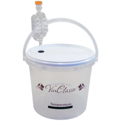 5 Litre Clear Fermentation Bucket, Airlock & LCD Temp Strip