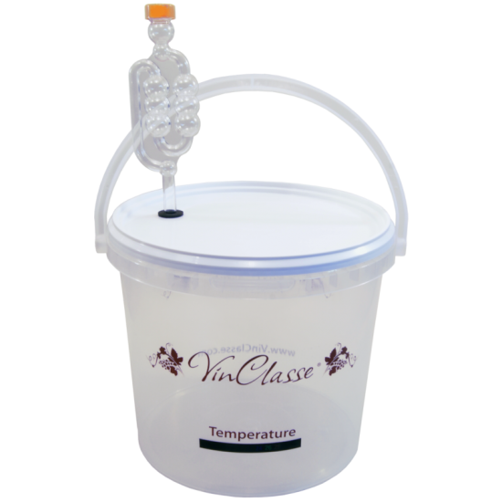 5 Litre Clear Fermentation Bucket, Airlock & LCD Temp Strip