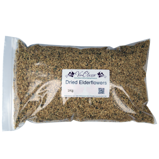 Dried Elderflowers - 1kg Bag - Shelled (Without Stems)