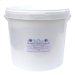 VinClasse No Rinse Cleaner & Sanitiser - Sodium Percarbonate - 10kg Bucket - For Winemaking And Brewing