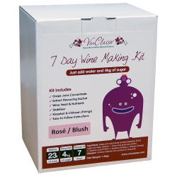VinClasse Rose Blush Wine Kit - 23 Litres 7 Day - Requires Sugar 