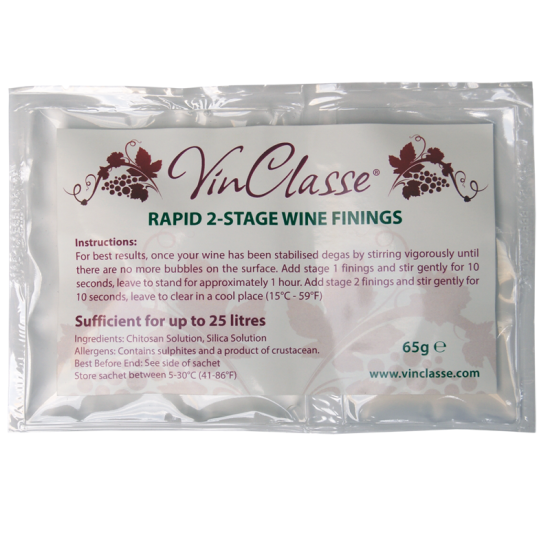 Vinclasse Rapid Two Stage Wine Finings - 65g Sachet