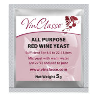 VinClasse Wine Making Yeast - All Purpose Red - 5g Sachet