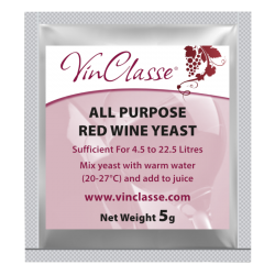 VinClasse Wine Making Yeast - All Purpose Red - 5g Sachet