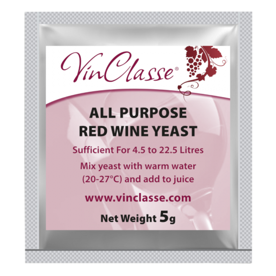 VinClasse Wine Making Yeast - All Purpose Red - 5g Sachet