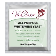 VinClasse Wine Making Yeast - All Purpose White - 5g Sachet