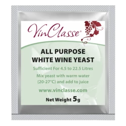 VinClasse Wine Making Yeast - All Purpose White - 5g Sachet