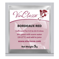 VinClasse Wine Making Yeast - Bordeaux Red - 5g Sachet