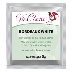 VinClasse Wine Making Yeast - Bordeaux White - 5g Sachet