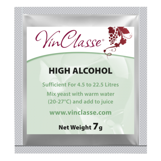 VinClasse Wine Making Yeast - High Alcohol - 7g Sachet