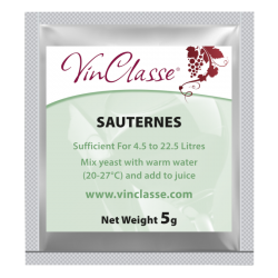 VinClasse Wine Making Yeast - Sauternes Style White Wine / Sweet, Dessert Wine - 5g Sachet