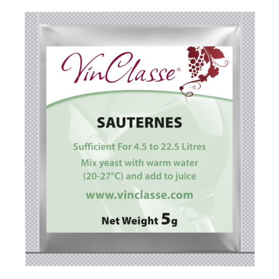 VinClasse Wine Making Yeast - Sauternes Style White Wine / Sweet, Dessert Wine - 5g Sachet