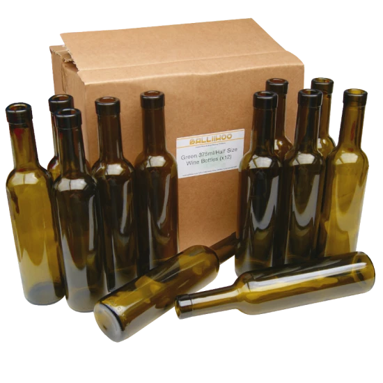 375ml Half Size Green Wine Bottles  - Box of 12