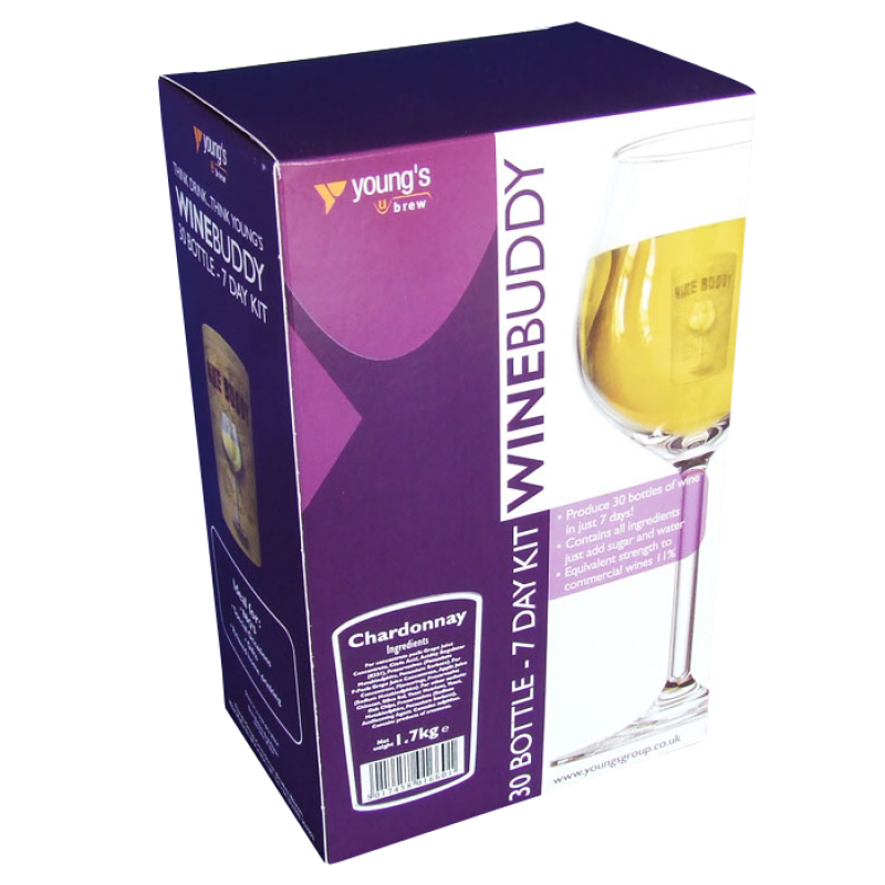 Youngs Winebuddy Wine Kit Chardonnay 30 Bottle 7 Day Kit The Homebrew Ce