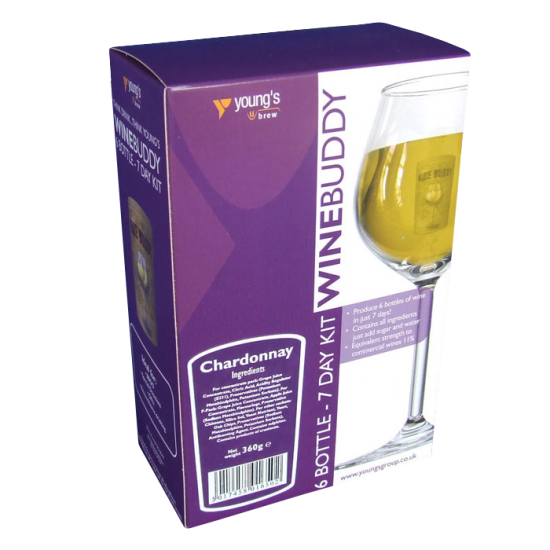 Youngs Winebuddy Wine Kit Refill - Chardonnay - 6 Bottle - 7 Day Kit