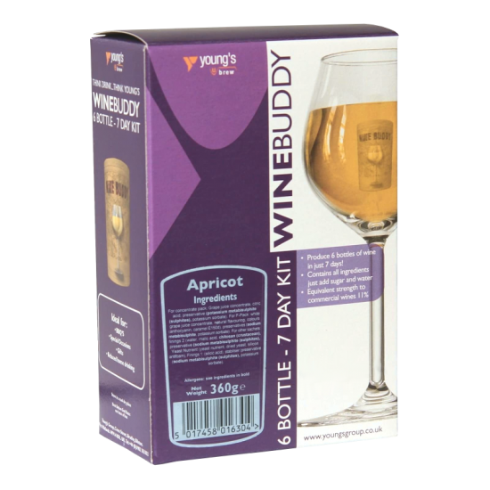 Youngs Winebuddy Fruit Wine - Apricot - 6 Bottle Kit