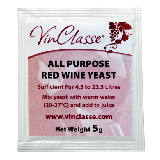VinClasse Wine Making Yeast - All Purpose Red - 5g Sachet