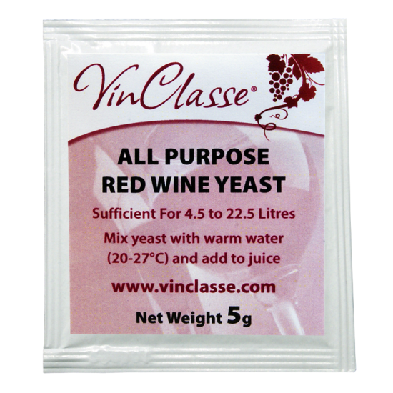 Vinclasse Wine Making Yeast All Purpose Red 5g Sachet The