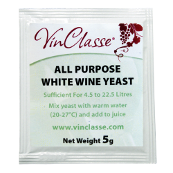 VinClasse Wine Making Yeast - All Purpose White - 5g Sachet
