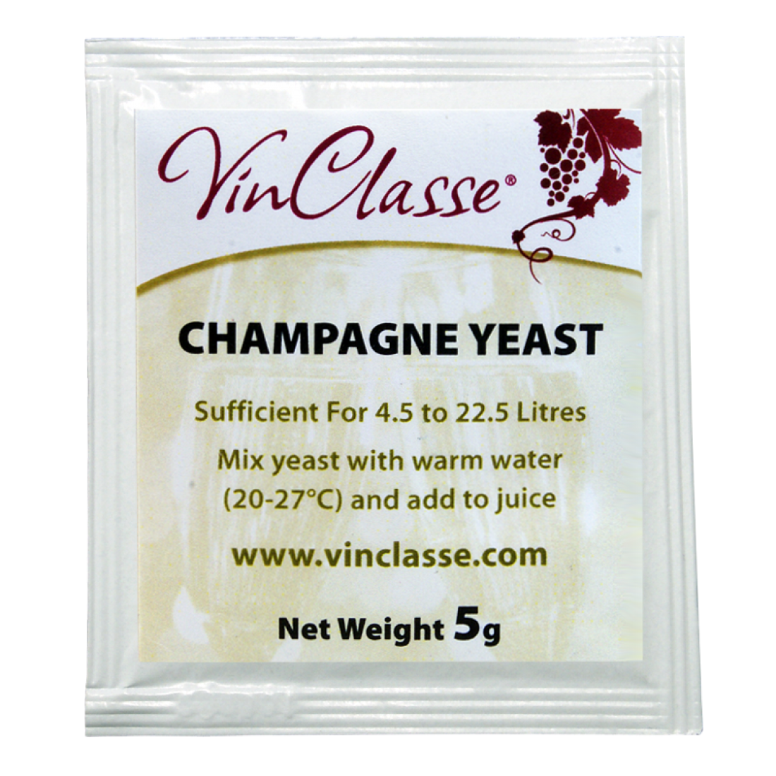 Vinclasse Champagne / Sparkling Wine Yeast 5g Sachet The Homebrew Centre