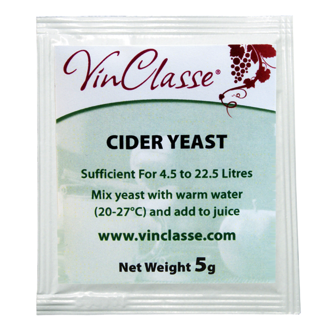 Vinclasse Cider Yeast 5g Sachet The Homebrew Centre