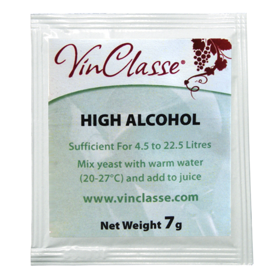 Vinclasse Wine Making Yeast High Alcohol 7g Sachet The Homebrew Centre