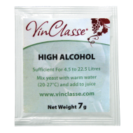 VinClasse Wine Making Yeast - High Alcohol - 7g Sachet