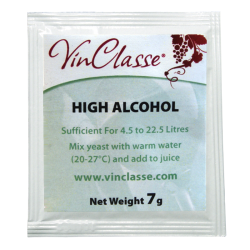 VinClasse Wine Making Yeast - High Alcohol - 7g Sachet