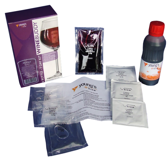 Youngs Winebuddy Wine Kit Refill - Merlot - 6 Bottle - 7 Day Kit